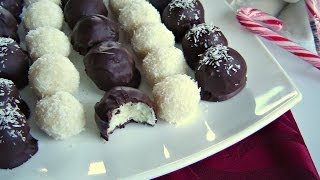 BOLITAS DE COCO CUBIERTAS DE CHOCOLATE POSTRE NAVIDEÑO  FÁCIL Y RÁPIDO [upl. by Tracee43]