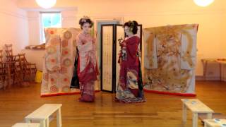 Western Geishas Hachiko and Hachihana dance Gion Kouta [upl. by Ayetal]