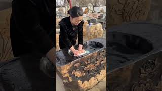 Enhance your villa courtyard with a rustic stone wash basin and washboardshortvideo viralshort [upl. by Firestone]