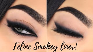 Easy SMOKEY CAT EYE tutorial using KOHL  Lakme eyeconic insta cool kajal  Arabic graphic eyeliner [upl. by Anenahs581]