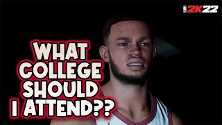 NBA 2K22 NEXT GEN  SHOULD I GO TO COLLEGE IF SO WHAT COLLEGE DO I ATTEND  MyCAREER EPISODE 4 [upl. by Nerhtak]