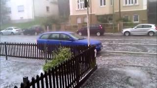 Unwetter in Lüdenscheid 27072012 NRW Hochwasser Hagel [upl. by Abehsat]