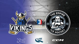 Vikings v Empire Div 3  22nd October  IceHQ Rec League ice hockey [upl. by Atiuqal]