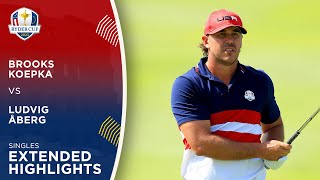 Brooks Koepka vs Ludvig Åberg Extended Highlights  2023 Ryder Cup [upl. by Ifen]