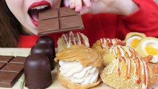 ASMR BEST FOODS  CHOCOLATE KISSES PROFITEROLE CORN DOGS Eating Sounds No Talking [upl. by Isolt]