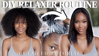 How I Relax My Hair At Home  My Relaxer Routine [upl. by Narba]