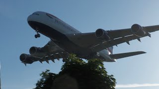 32 BIG PLANES LANDING DURING SUNRISE  Plane Spotting at London Heathrow Airport LHR [upl. by Yditsahc]