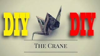 How to Make origami money crane Easy  Dollar Origami Crane instruction  Origami Gifts Crane [upl. by Otilegna948]