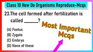 How do organisms reproduce Class 10 Science MCQ  how do animals reproduce mcq [upl. by Ahsenar]