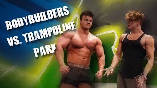 BODYBUILDERS DOING FLIPS  TRAMPOLINE PARK VLOG [upl. by Ahouh]