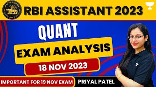 RBI Assistant Prelims 2023  Exam Analysis  18 Nov 2023  Priyal Patel [upl. by Philippine709]