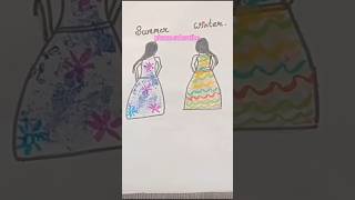 Amazing Summer winter dress👗😱art girl dress design viral shortAtifa art [upl. by Ahsiemat]