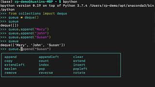 Using collectionsdeque for Queues and Stacks in Python [upl. by Auvil]