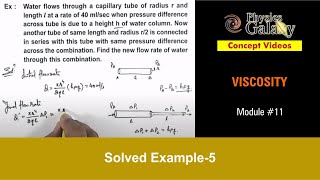 Class 11 Physics  Viscosity  11 Solved Example5 on Viscosity  For JEE amp NEET [upl. by Noired]