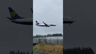 Ryanair extremely hard landing in Knock Airport in terrible weather conditions [upl. by Haneehs172]