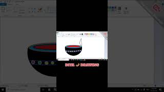 How to Drawing Diya in Ms paint drawing shortvideos Ms Paintdiwali [upl. by Dahle]