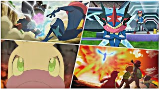 Ash all Kalos Pokemon Evolution Ash Frogadier evolves into Greninja [upl. by Airelav807]