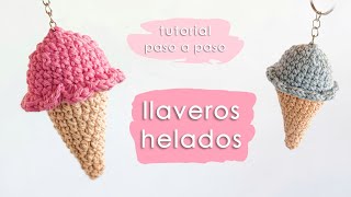 HELADITOS PARA LLAVERO  amigurumi a Crochet  PASO A PASO desde 0 tutorial [upl. by Aviv609]