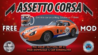 Shelby Daytona 289 GT 1965  Assetto Corsa Car Mods FREE  Car Screensaver assettocorsa acmods [upl. by Catherina]