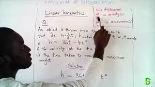 Application of Differentiation Linear Kinematics 1 [upl. by Sucramad]