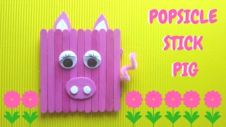 Popsicle Stick Crafts  Popsicle Stick Pig [upl. by Phira]