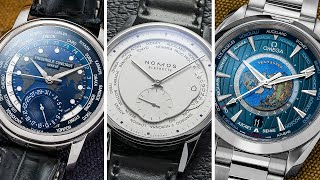 Three of the BEST Luxury World Time Watches Under 10000 Frederique Constant NOMOS and OMEGA [upl. by Nireves]