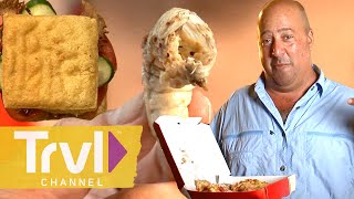 The WILDEST Foods Andrew Couldn’t Finish Eating  Bizarre Foods  Travel Channel [upl. by Zippora]