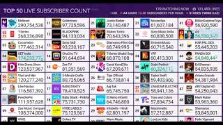 1 Minute Of Top 50 Live Subscriber Count With So Many Fast Channels [upl. by Yud]