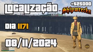 GTA ONLINE BAÚ DO TESOURO NÁUFRAGO LOCALIZAÇÃO FARRAPOS DE TRAJE SHIPWRECK DIA1171 08112024 [upl. by Carmel]