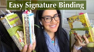 Easy Signature Binding  Follow My Process  Little Golden Book Junk Journals [upl. by Alyakcim537]