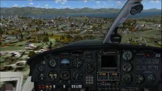 C337 Skymaster landing at Lausanne La Blecherette airport FSX [upl. by Bucella]