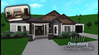 roblox  bloxburg  rustic onestory family home 170k tour  speedbuild [upl. by Laeno]