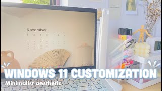 CUSTOMIZING WINDOWS 11 LAPTOP I Aesthetic minimalist Windows 11 customization ft Lention [upl. by Elletnwahs746]