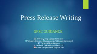 Press Release writing explained by GPSC Guidance [upl. by Eidorb]