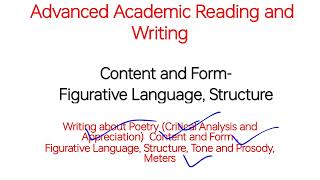 Content and FormFigurative Language StructureWriting Poetry Critical Analysis and Appreciation [upl. by Vergos313]