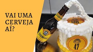 Bolo no tema cerveja decoração com chantilly [upl. by Leachim693]