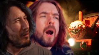 Jacksepticeye amp Markiplier Reacts to Garten Of BanBan 4 Meeting Choo Choo Charles [upl. by Lasyrc322]