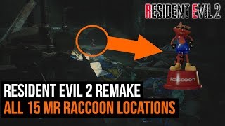 All 15 Mr Raccoon locations in Resident Evil 2 remake  Mr Raccoon guide [upl. by Sapphire]