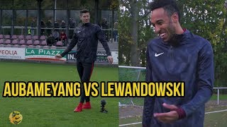 Lewandowski Vs Aubameyang Fussball Trick Battle Wer ist besser [upl. by Noryt]