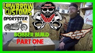 Harley Sportster Bobber Build Part 1 Unboxing the hardtail [upl. by Damle]