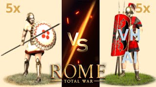 Can 5 Militia Hoplites Beat 5 Hastati on Very Hard Difficulty in OG Rome Total War [upl. by Yaakov]