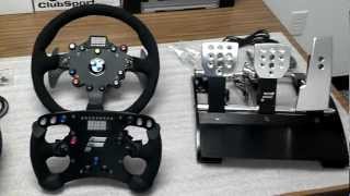 First Look Fanatec ClubSport Wheel Base BMW M3 GT2 Rim Formula Rim and V2 Pedals [upl. by Melton650]