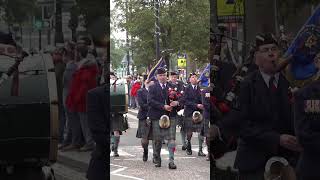 pipeband lead 2024 remembrancesunday military amp veterans parade in Perth scotland reels [upl. by Lory745]