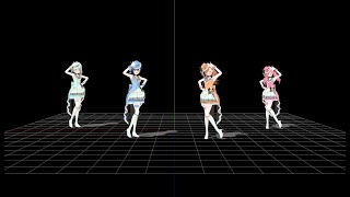 MMD Happy Synthesizer mirrored dance practice ver  MORE MORE JUMP [upl. by Meihar856]