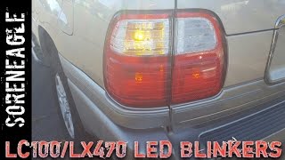 Land Cruiser LX470 LED turn signal lights Rapid Blinker Fix 100 series Toyota Lexus LC100 [upl. by Ennasirk]