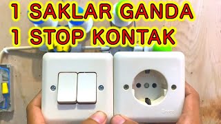 Cara Memasang Saklar Ganda  Stop Kontak Paling Mudah  Terbaru [upl. by Aehcsrop510]