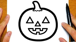 COME DISEGNARE UNA ZUCCA PER HALLOWEEN  Disegni facili ed educativi [upl. by Eimaj]