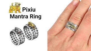 Adjustable Feng Shui Pixiu Mantra Ring Wealth Money amp Luck Ring Silver amp Gold fengshui mantra [upl. by Dachia]