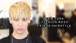 New York Fashion Week Hairstyle  Fringe Hairstyle for Men [upl. by Lirret945]