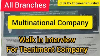 Walk In Interview। Tecnimont Company। Multinational Company। Engineering Jobs। Tecnimont Jobs [upl. by Eimac511]